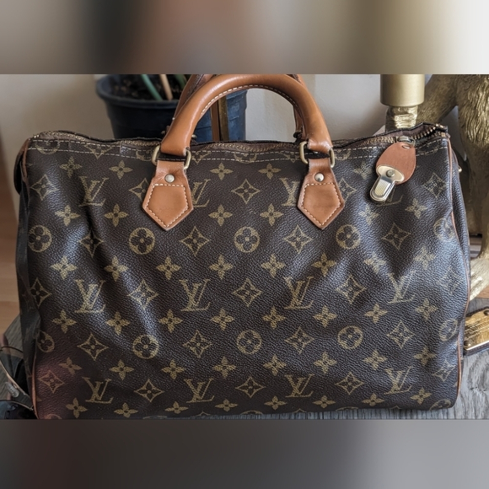 Louis Vuitton Vintage Speedy 30 Brown Duffel Bag Monogram